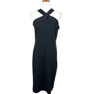 Sincerely Jules Bodycon Ribbed Halter Midi Dress with slit XL